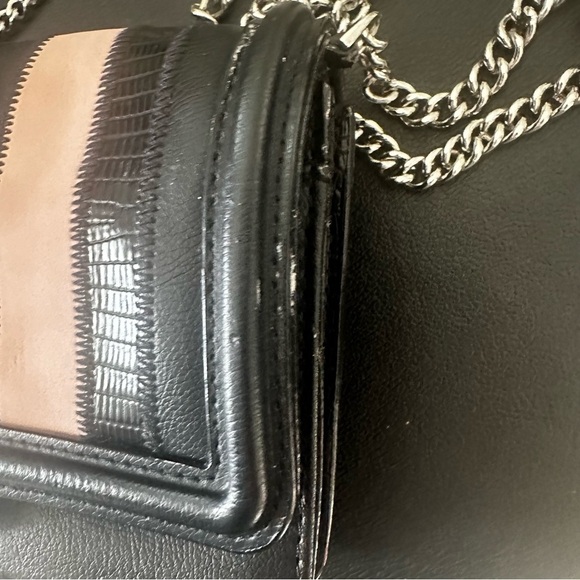 Victoria’s Secret Black Patchwork Crossbody Bag with Chain Strap Y2K - Picture 5 of 15